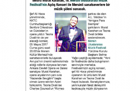 16. Mersin Uluslararası Müzik Festivali