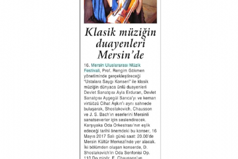 16. Mersin Uluslararası Müzik Festivali