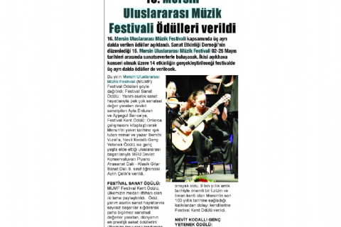 16. Mersin Uluslararası Müzik Festivali