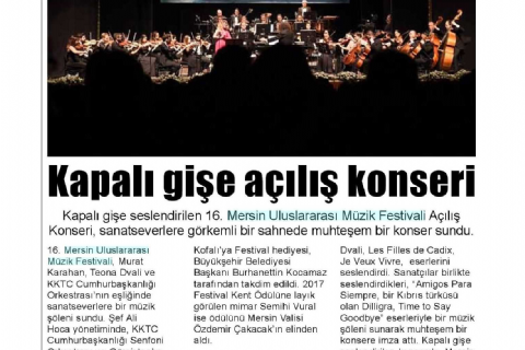 16. Mersin Uluslararası Müzik Festivali