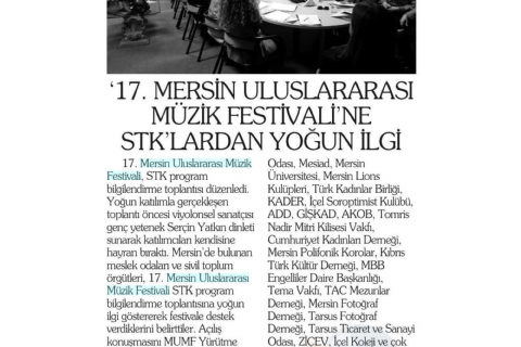 17. Mersin Uluslararası Müzik Festivali