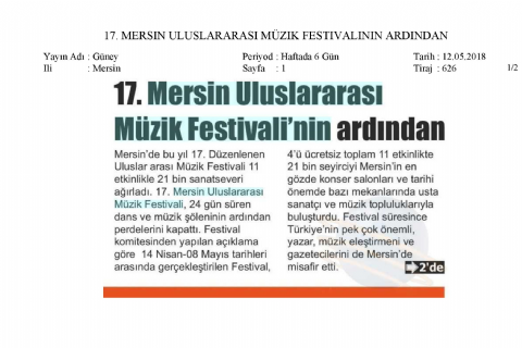 17. Mersin Uluslararası Müzik Festivali