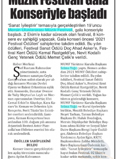 19. Mersin Uluslararası Müzik Festivali