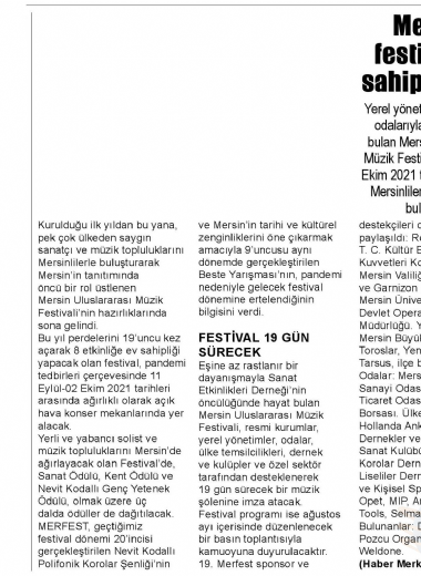 19. Mersin Uluslararası Müzik Festivali