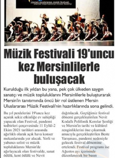 19. Mersin Uluslararası Müzik Festivali