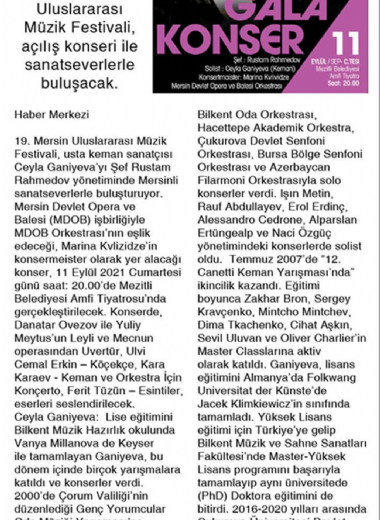 19. Mersin Uluslararası Müzik Festivali