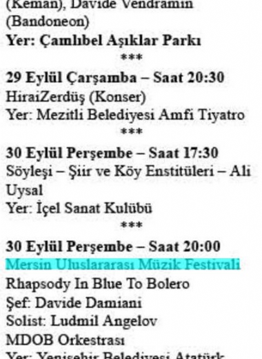 19. Mersin Uluslararası Müzik Festivali