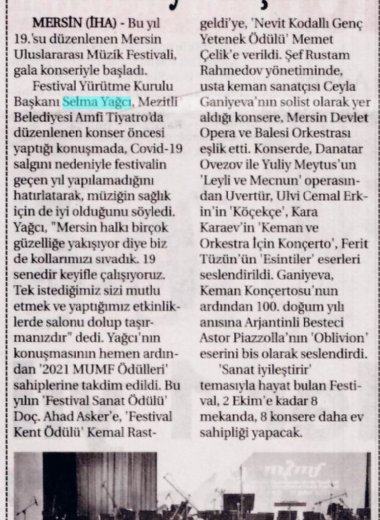 19. Mersin Uluslararası Müzik Festivali