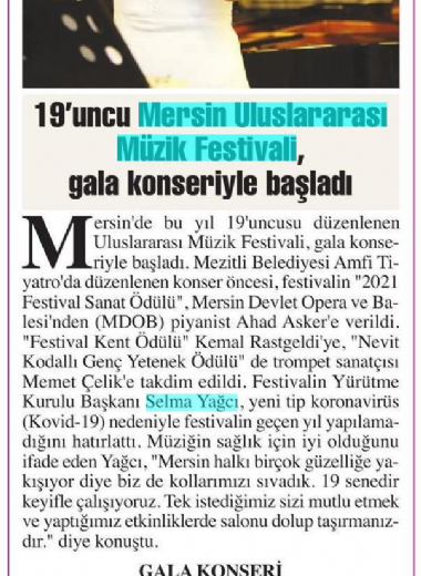 19. Mersin Uluslararası Müzik Festivali