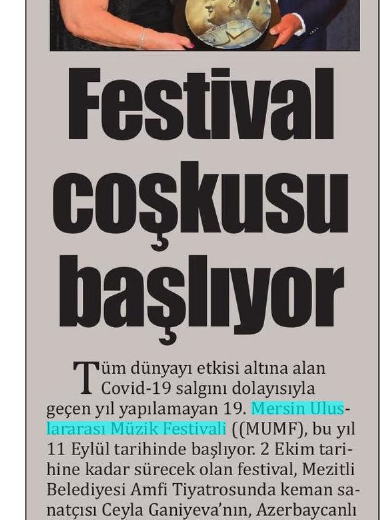 19. Mersin Uluslararası Müzik Festivali