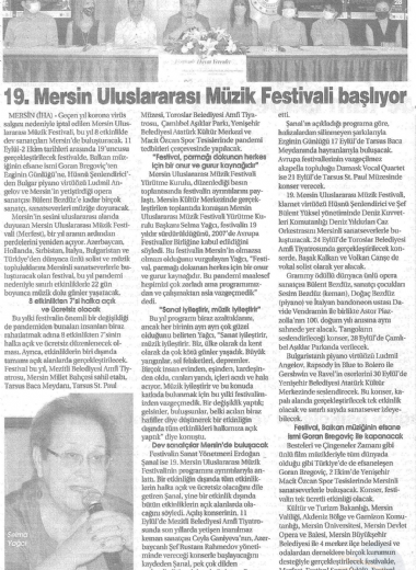 19. Mersin Uluslararası Müzik Festivali