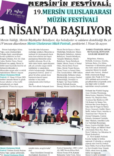 19. Mersin Uluslararası Müzik Festivali