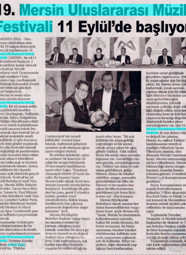 19. Mersin Uluslararası Müzik Festivali