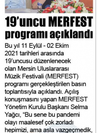 19. Mersin Uluslararası Müzik Festivali