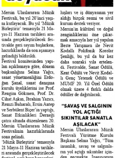 20. Mersin Uluslararası Müzik Festivali