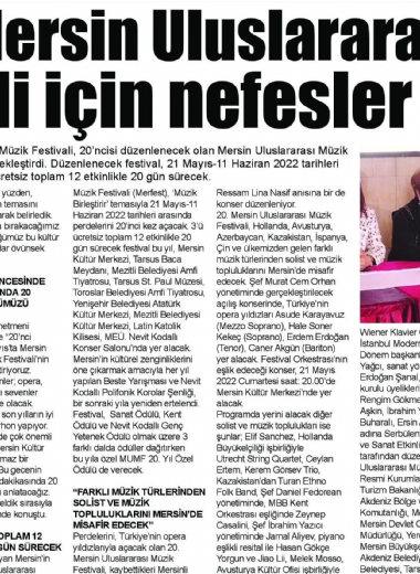 20. Mersin Uluslararası Müzik Festivali