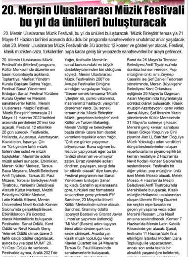 20. Mersin Uluslararası Müzik Festivali