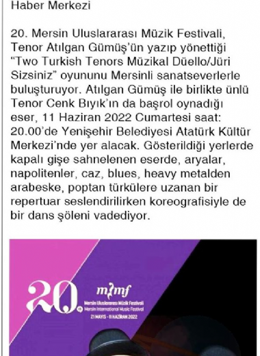 20. Mersin Uluslararası Müzik Festivali