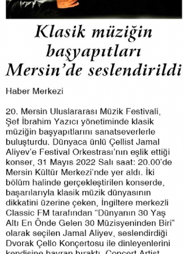 20. Mersin Uluslararası Müzik Festivali