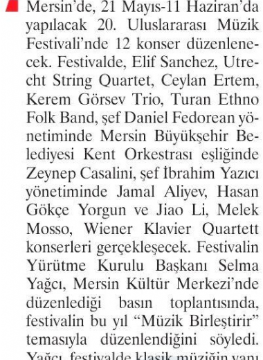 20. Mersin Uluslararası Müzik Festivali