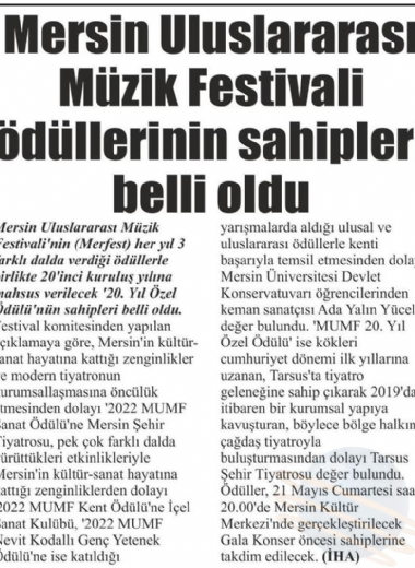 20. Mersin Uluslararası Müzik Festivali