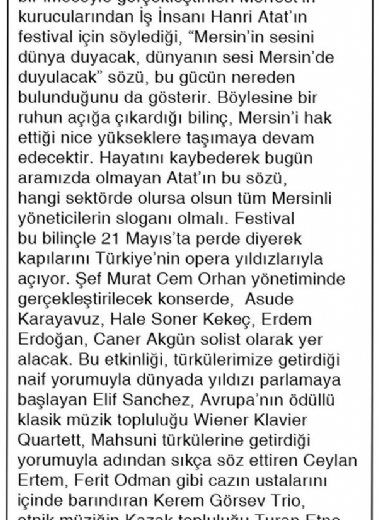 20. Mersin Uluslararası Müzik Festivali