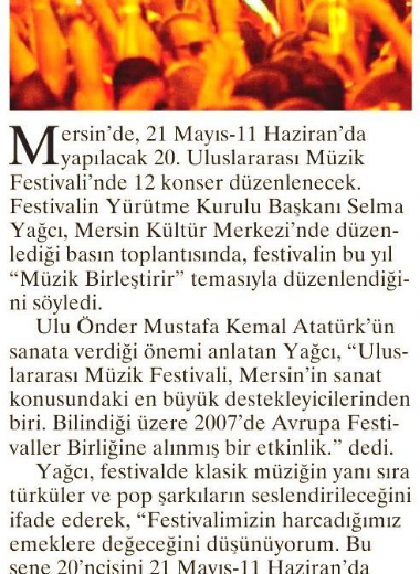 20. Mersin Uluslararası Müzik Festivali